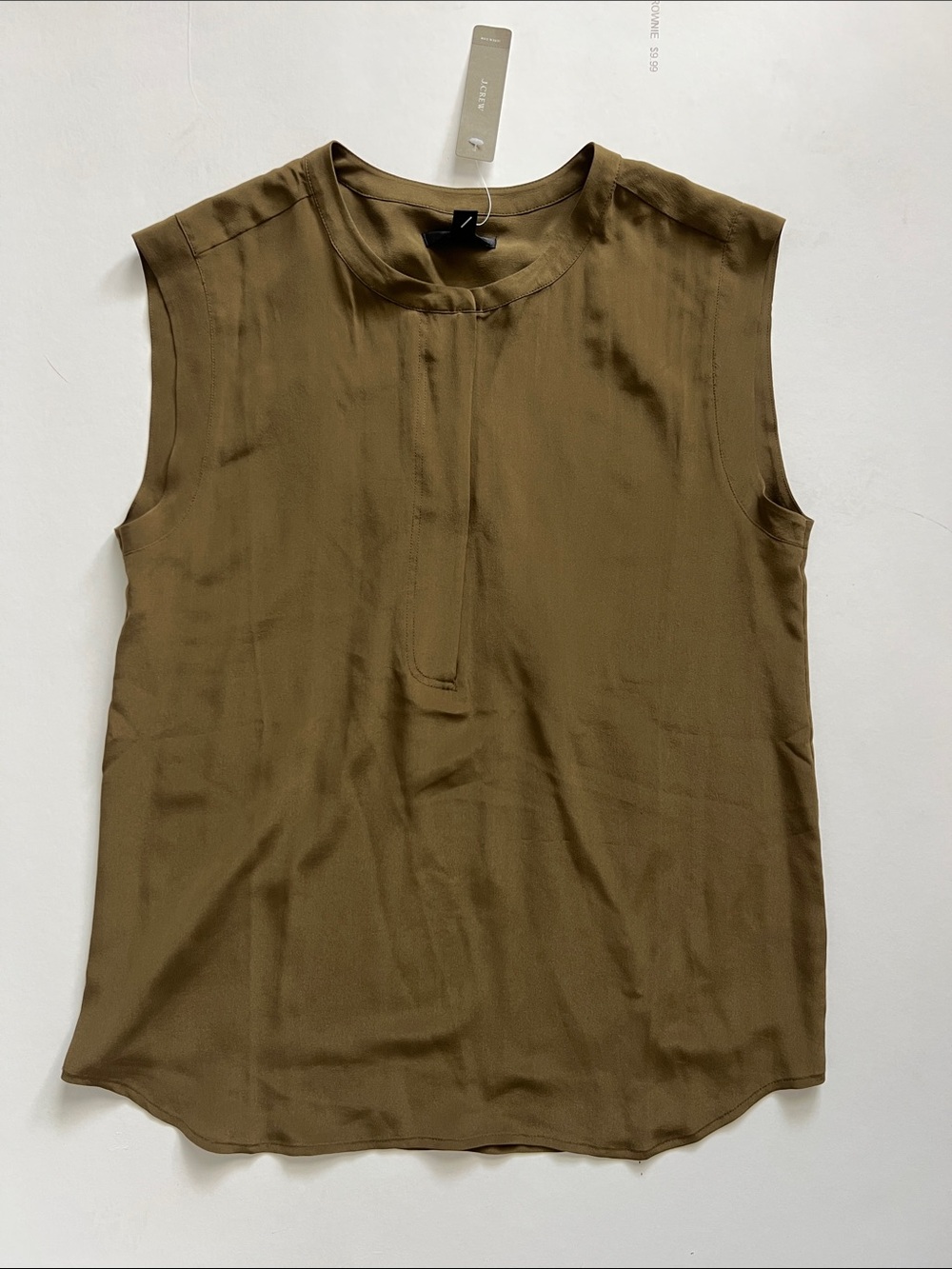 J. Crew Sleeveless Olive Brown Shell Top